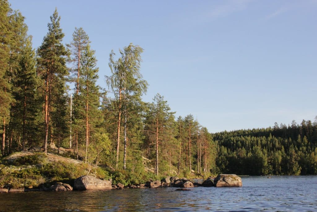 Kesäinen maisemakuva. Aholan mökit Padasjoki.