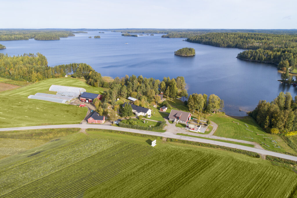 Ilmakuva, Aholan lomamökit Padasjoen Vesijaolla.